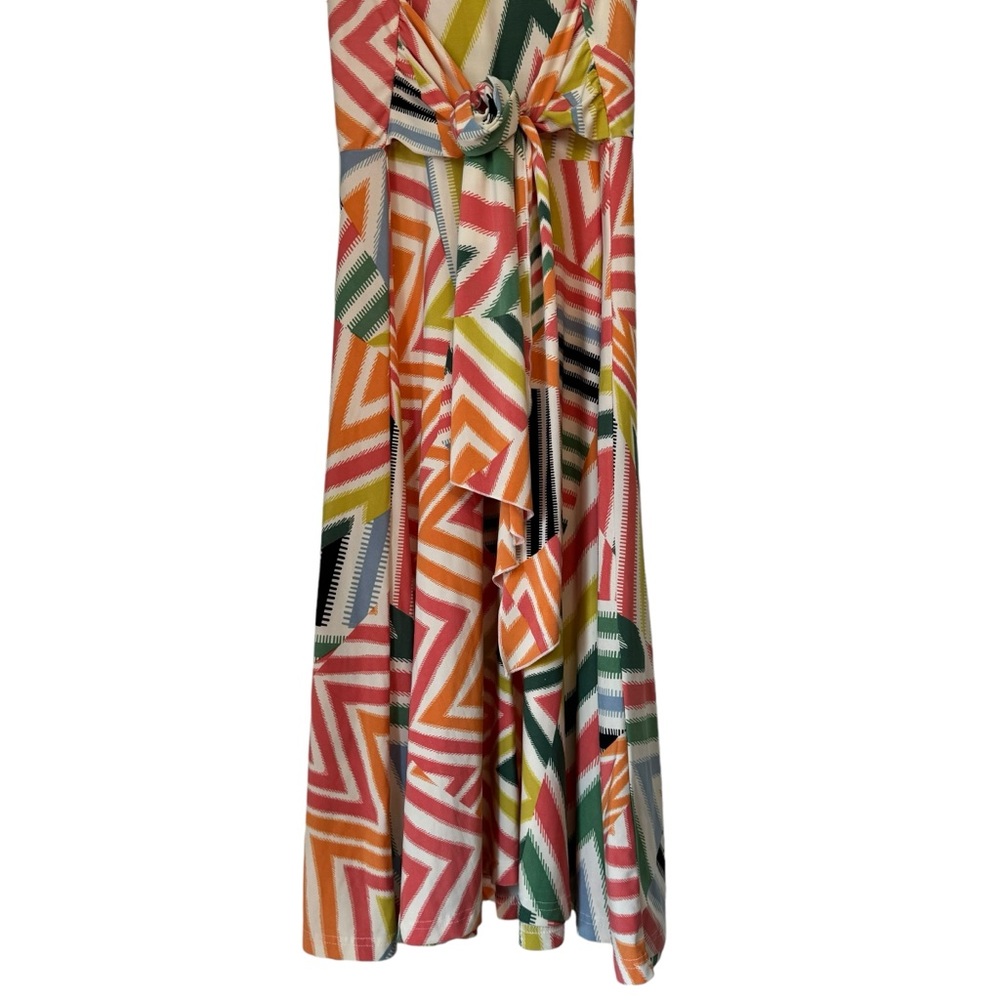 SOLD Alyn Paige New York Sleeveless Midi Dress Medium A-Line Geometric Print - Picture 6 of 9